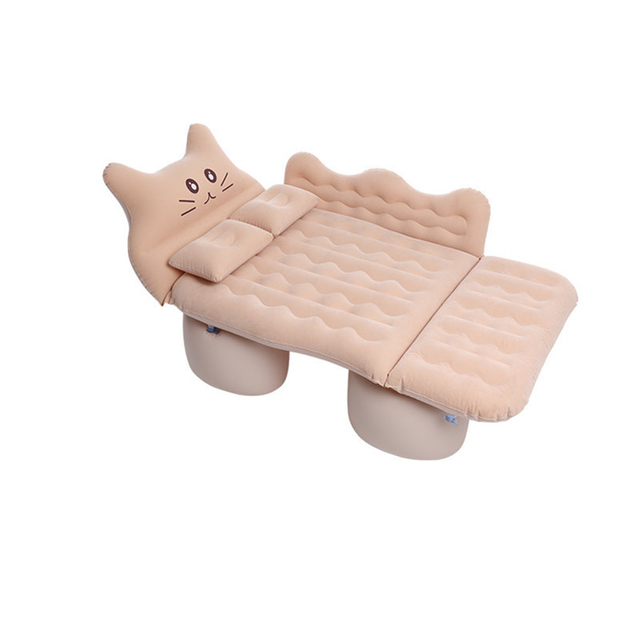 New Cartoon Car Flocked Inflatable Bed Car Travel Foldable Car Inflatable Mattress Double Guard Gear Universal Inflatable Bed