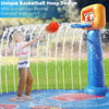 Splash Pad for Kids Sprinkler Mat with Basketball Hoop& 2 Small Basketballs