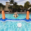 Inflatable Pool Float Set Volleyball Net & Basketball Hoops for Kids and Adults Swimming Game Toy