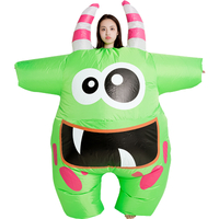 New Design Parent-child Party Cute Funny Weird Performance Costumes Cosplay Adult Cartoon Inflatable Big Mouth Monster Costume