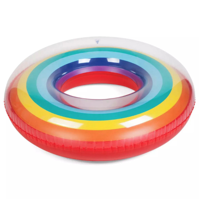 HOT Rainbow bottom print summer Pool Inflatable water toy Swim Ring Adult colorful Swim Ring