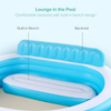 Inflatable pool outdoor blue suitable for family gatherings water sports with back and built-in bench 