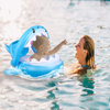 Baby swimming ring inflatable sharks seat baby boat swimming aid with sun protection for children from 6 to 36 months