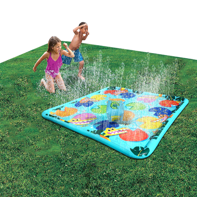 Inflatable Colorful Square Sprinkler Simming Pool Water Games Float