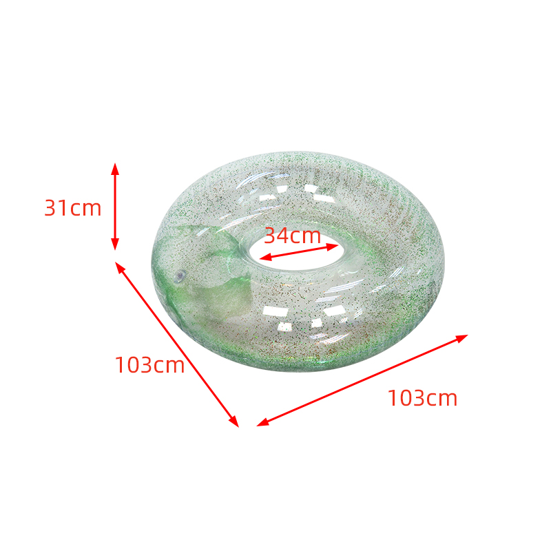 New design water party summer toys adults and kids pool float color-change glitter swim ring