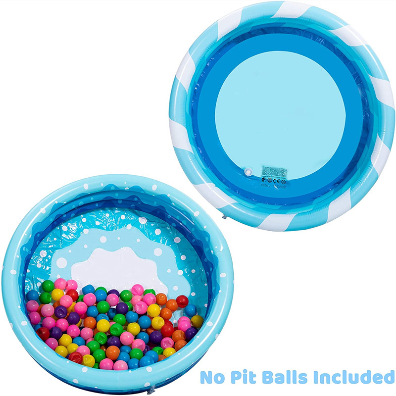 45inch Inflatable Kiddie Pools 2 Packs Blue Summer Fun Swimming Pool for Kids Water Pool Baby Pool Pit Ball Pool for Ages 3+