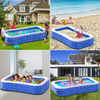 Inflatable Swimming Pool for Kids and Adults, Full-Sized Family Kiddie Blow up Swim Pools with Canopy Portable Backyard Summer Water Party Outdoor