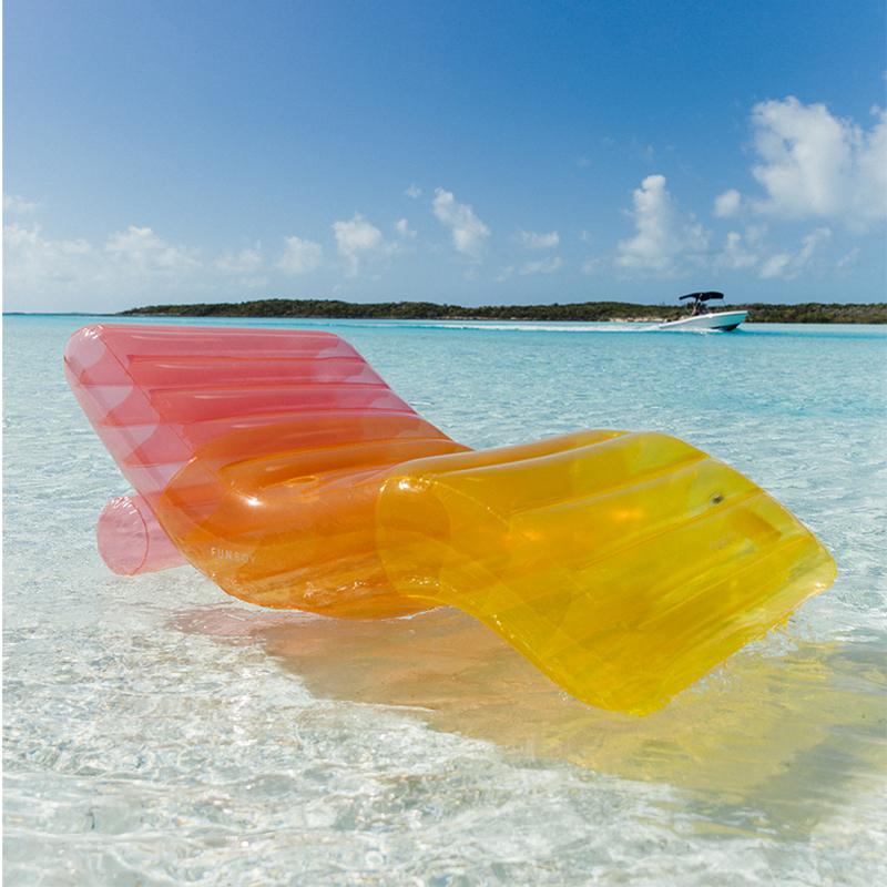 Giant Inflatable Luxury Clear Chaise Lounger Pool Float Perfect for a Summer Pool Party