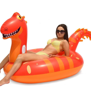 Inflatable Dinosaur Pool Float Fun Pool Floaties for Kids and Adults Giant Ride-On Raft Lounge Summer Pool Toys for Party