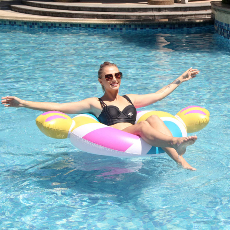 Inflatable Pool Floats Swim Ring Tubes 2 Pcs Pool Tubes 39'' Candy Swim Rings for Adults