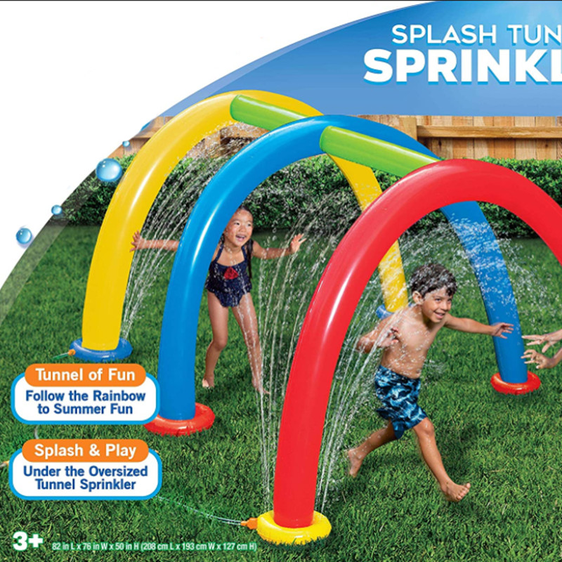 rainbow sprinkler toys outdoor inflatable pools summer fun spray water toy