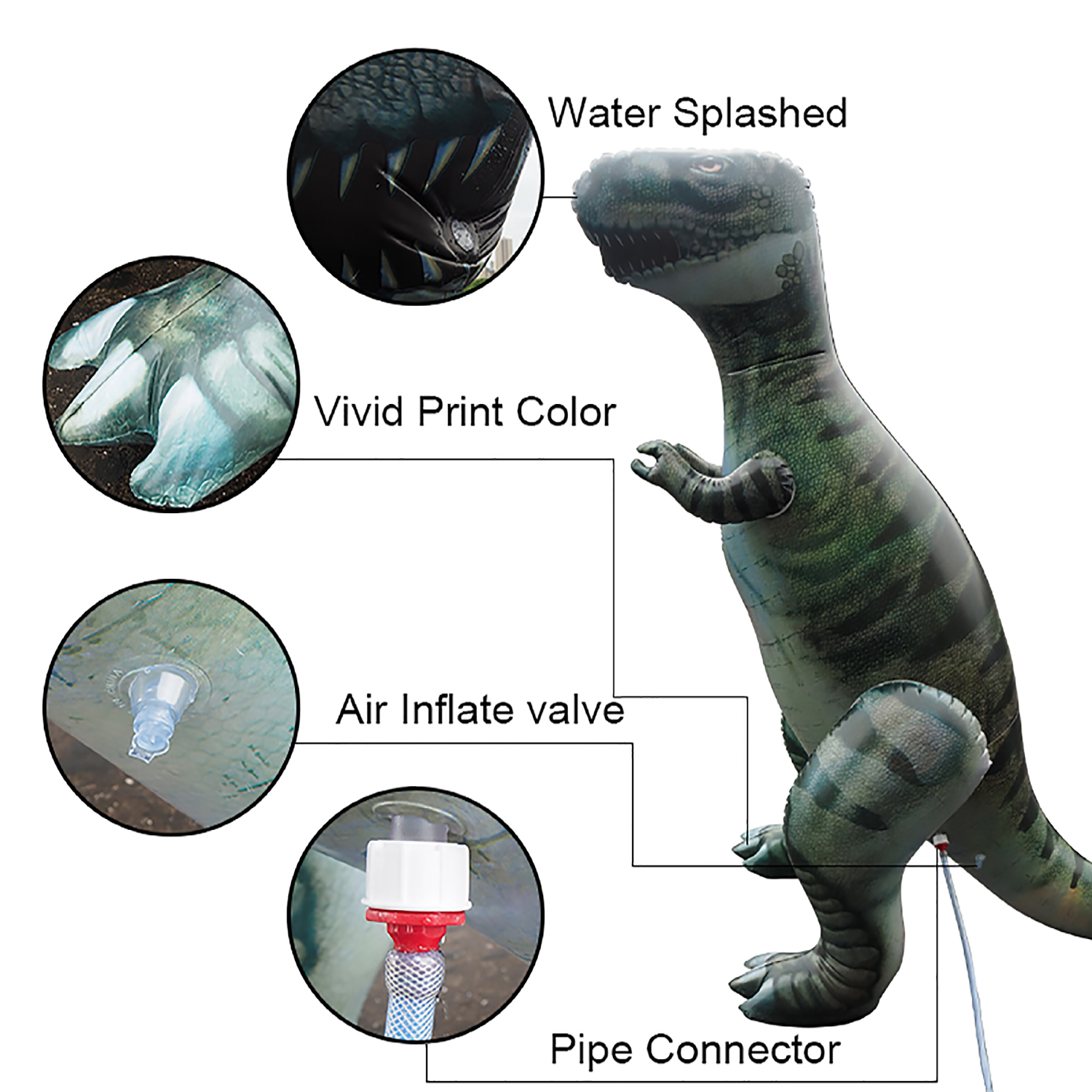 inflatable sprinkler dinosaur