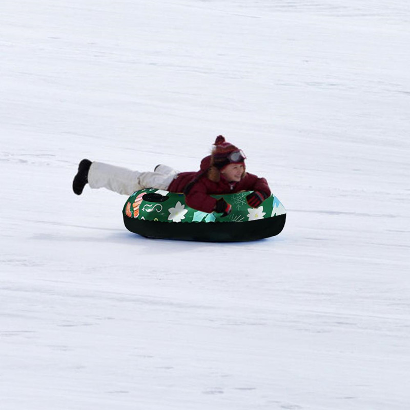 Christmas Snow Ski Circle Kids Parents Snow Tube With Handle Inflatable Snow Sled Ski Ring Large Size Skiing Tube PVC Sled