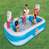 Inflatable Swimming Pool with Basketball Hoops,Parents Kids Paddling Pools,Garden Outdoor Above Ground Kiddie Pools